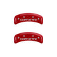MGP 4 Caliper Covers Gloss Red Engraved with Corvette C4 (Full Kit 4 Pieces)