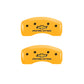 MGP 4 Caliper Covers Engraved Front & Rear Chevy racing Yellow finish black ch