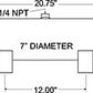 Firestone Air Tank 3 Gallon 7in. x 17.75in. (3) 1/4in. NPT Ports 150 PSI Max - Black (WR17609148)