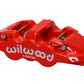 Wilwood Caliper-Aero4 - Red 1.12/1.12in Pistons 1.10in Disc