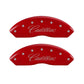 MGP 4 Caliper Covers Engraved Front & Rear Cursive/Cadillac Red finish silver ch