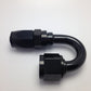 Fragola -8AN Fem x -6AN Hose 180 Degree Reducing Hose End - Black