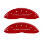 MGP 4 Caliper Covers Engraved Front Block/Challenger Engraved Rear Vintage Style/RT Red fnsh slvr ch