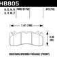 Hawk 15-17 Ford Mustang Brembo Package HP Plus Front Brake Pads