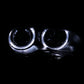 ANZO 2000-2003 BMW 3 Series E46 Projector Headlights w/ Halo Black