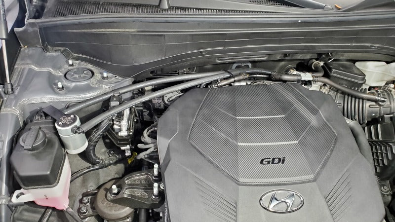 J&L 20-22 Hyundai Palisade / Kia Telluride 3.8L Oil Separator 3.0 Passenger Side - Clear Anodized