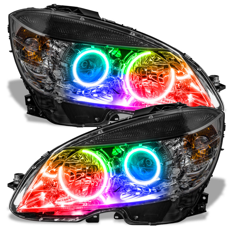 Oracle 08-11 Mercedes Benz C-Class Pre-Assem. Headlights Chrome Housing- ColorSHIFT w/2.0 Controller