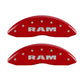 MGP 4 Caliper Covers Engraved Front & Rear RAM Red finish silver ch