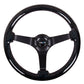 NRG Reinforced Steering Wheel (350mm / 3in Deep) Classic Blk Sparkle Wood Grain w/Blk 3-Spoke Center