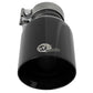 aFe MACH Force-Xp Univ 304 SS Double-Wall Clamp-On Exhaust Tip - Black - 3in Inlet - 4.5in Outlet