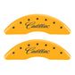 MGP 4 Caliper Covers Engraved F & R Cursive/Cadillac Yellow Finish Black Char 2017 Cadillac CT6