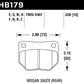 Hawk 2/1989-1996 Nissan 300ZX Base (Excl. Turbo) HPS 5.0 Rear Brake Pads