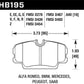 Hawk 84-4/91 BMW 325 (E30) HT-10 Front Race Pads (NOT FOR STREET USE)