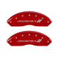 MGP 4 Caliper Covers Engraved Front & Rear With stripes/Journey Red finish silver ch