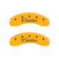 MGP 4 Caliper Covers Engraved F & R Cursive/Cadillac Yellow Finish Black Char 2007 Cadillac DTS