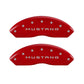 MGP 4 Caliper Covers Engraved Front Mustang Engraved Rear 50 Red finish silver ch