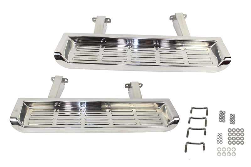 Kentrol 01-06 Jeep TJ Side Steps Pair -  Polished Silver