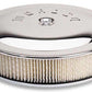 Moroso Racing Air Cleaner - 14in x 5in Filter - Flat Bottom - Steel - Chrome Plated - 4500