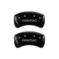 MGP 4 Caliper Covers Engraved Front & Rear Pontiac Black finish silver ch