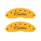 MGP 4 Caliper Covers Engraved Front Cadillac Rear CTS Yellow Finish Black Char 2004 Cadillac CTS