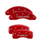 MGP 4 Caliper Covers Engraved Front Acura Engraved Rear NSX Red finish silver ch