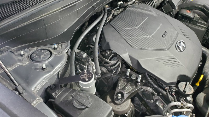 J&L 20-22 Hyundai Palisade / Kia Telluride 3.8L Oil Separator 3.0 Passenger Side - Clear Anodized
