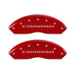 MGP 4 Caliper Covers Engraved Front Gen 5/Camaro Engraved Rear Gen 5/RS Red finish silver ch
