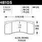 Hawk Alcon/Brembo/Porsche DTC-70 Rear Race Brake Pads