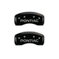 MGP 4 Caliper Covers Engraved Front & Rear Pontiac Black finish silver ch