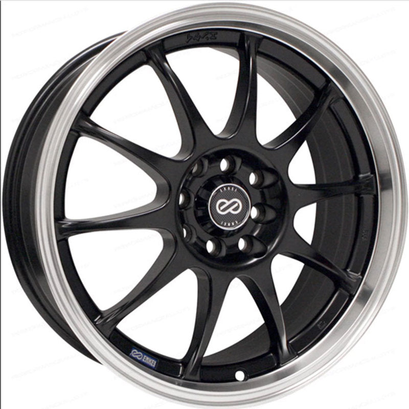 Enkei J10 18x7.5 4x100/114.3 42mm Offset 72.62mm Bore Dia Matte Black w/ Machined Lip Wheel