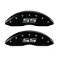 MGP 4 Caliper Covers Engraved Front & Rear Monte Carlo style/SS Black finish silver ch