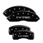 MGP Front set 2 Caliper Covers Engraved Front Honda Black finish silver ch