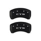 MGP 4 Caliper Covers Engraved Front Cursive/Cadillac Engraved Rear CTS Red finish silver ch