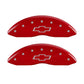 MGP 4 Caliper Covers Engraved Front & Rear Bowtie Red Finish Silver Char 2014 Chevrolet Express 2500