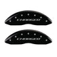 MGP 4 Caliper Covers Engraved Front & Rear Block/Charger Black finish silver ch