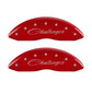 MGP 4 Caliper Covers Engraved Front & Rear Cursive/Challenger Red finish silver ch