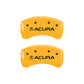 MGP 4 Caliper Covers Engraved Front & Rear Acura Yellow finish black ch