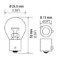 Hella Bulb 7507 12V 21W BAU15s S8 AMBER