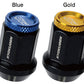Project Kics Kyokugen Lug Nut Set (20) 12x1.50 Black Aluminum w/Black Cap