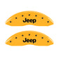 MGP 4 Caliper Covers Engraved Front & Rear Jeep Yellow Finish Black Char 2004 Jeep Grand Cherokee