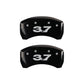 MGP 4 Caliper Covers Engraved Front Mustang Engraved Rear 37 Black finish silver ch