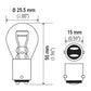 Hella BULB 1176 12V 17/8W BA15d S8 - Min Qty 10 (211656641)