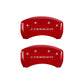 MGP 4 Caliper Covers Engraved Front & Rear Block/Charger Red finish silver ch