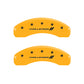 MGP 4 Caliper Covers Engraved Front & Rear With stripes/Challenger Yellow finish black ch