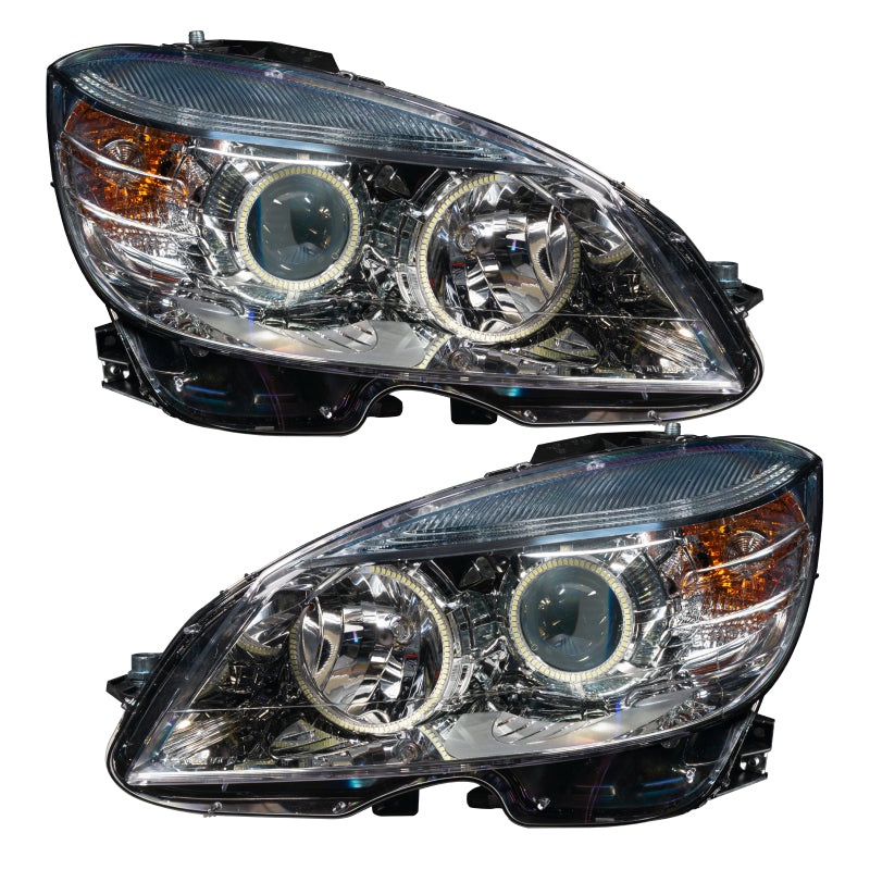 Oracle 08-11 Mercedes Benz C-Class Pre-Assembled Headlights Chrome - ColorSHIFT w/ Simple Controller