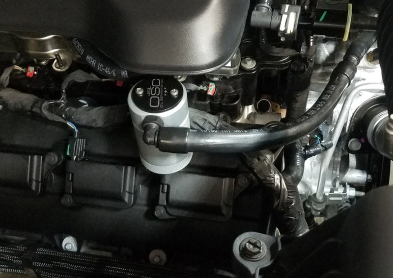 J&L 2019-2022 Dodge Ram 1500 5.7L Oil Separator 3.0 Passenger Side - Clear Anodized