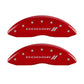 MGP 4 Caliper Covers Engraved Front & Rear With stripes/Dodge Red finish silver ch