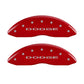 MGP Front set 2 Caliper Covers Engraved Front With out stripes/Dodge Red finish silver ch