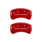 MGP 4 Caliper Covers Engraved Front & Rear Gen 4/Camaro Red finish silver ch