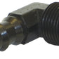 Moroso Air/Oil Separator Fuel Line Fitting - 3/8in to 3/8in Hose - 90 Degree - Black - Single